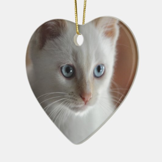 Vlampuntblauwe ogen keramisch ornament (Links)