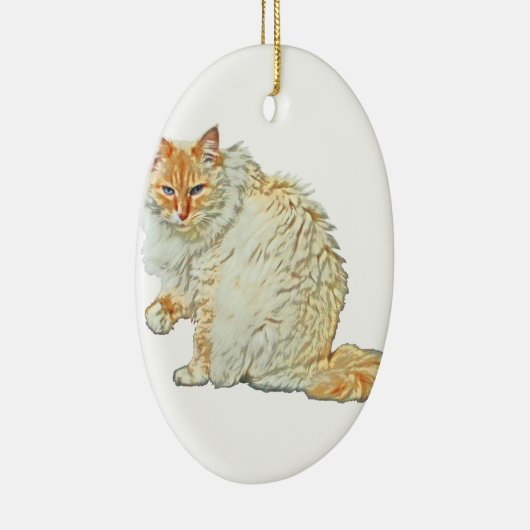 Vlampuntsiamese kat 2 keramisch ornament (Rechts)