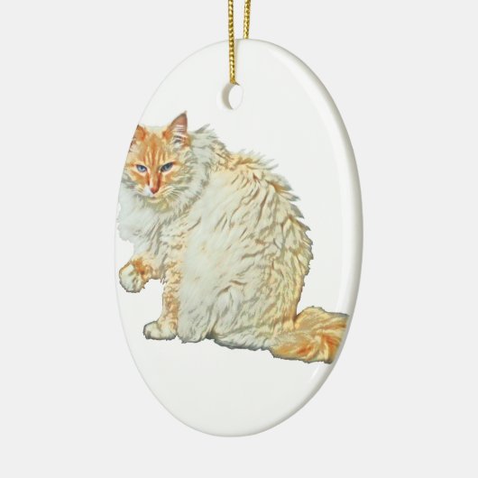 Vlampuntsiamese kat 2 keramisch ornament (Links)