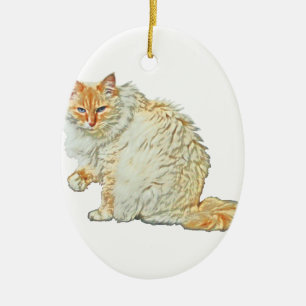 Vlampuntsiamese kat 2 keramisch ornament