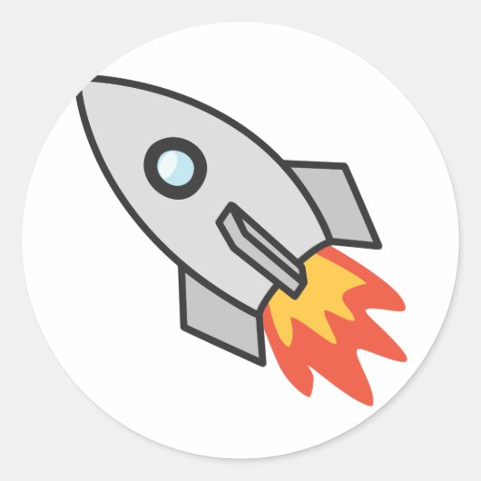 Vlamraket Ronde Sticker (Voorkant)