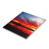 Vlamrode zon naar beneden tegeltje (Zijkant)