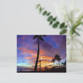 Vlamskies over het strand van Waikiki Briefkaart (Staand voorkant)