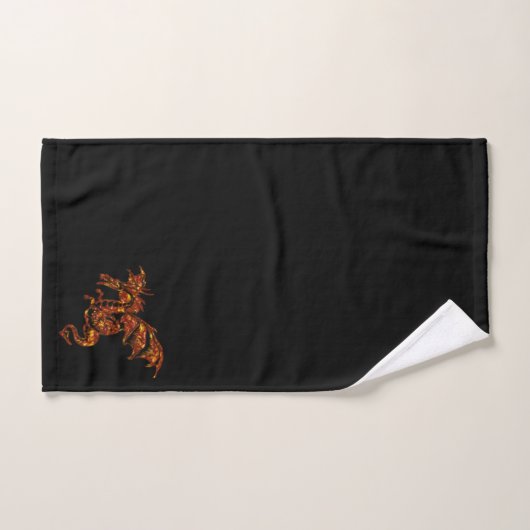 Vlamt Dragon op zwart Bad Handdoek (Handdoek)