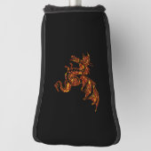 Vlamt Dragon op zwart Golfheadcover (Draai 90)