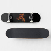 Vlamt Dragon op zwart Persoonlijk Skateboard (Horizontaal)