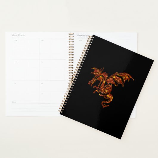 Vlamt Dragon op zwart Planner (Display)