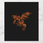 Vlamt Dragon op zwart Wijn Etiket (Enkel label)