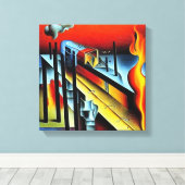 vlamtrein canvas afdruk (Insitu (Houten vloer))