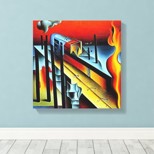 vlamtrein canvas afdruk (Insitu (Houten vloer))