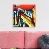 vlamtrein canvas afdruk (Insitu (Woonkamer))