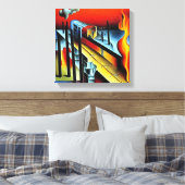vlamtrein canvas afdruk (Insitu (Slaapkamer))