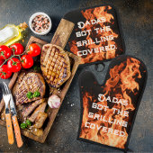 Vlamvertragende BBQ-pantser voor papa Ovenwant & Pannenlap Set