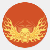 vlamvleugel ronde sticker (Voorkant)