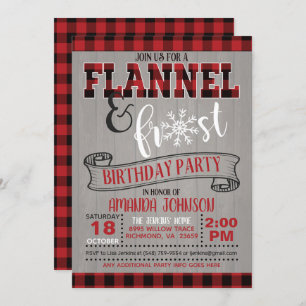 Vlannel and Frost Birthday Party Invitation - GR Kaart