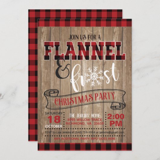 Vlannel en de Eerste Kerstdag Uitnodiging - WD (Voorkant / Achterkant)