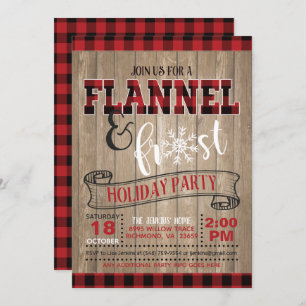 Vlannel en Frost Holiday Party Invitation - WD Kaart