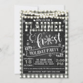 Vlannel en Frost Holiday Party Invitation Whit/L Kaart (Voorkant)
