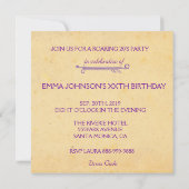 Vlapper Girl Retro Party-uitnodigingen voor het zw Kaart (Achterkant)