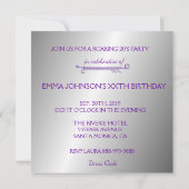 Vlapper Girl Retro Party-uitnodigingen voor het zw Kaart (Achterkant)