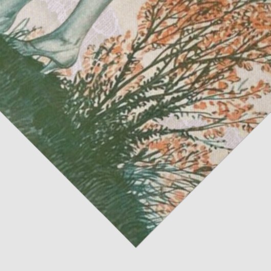 Vlapper meisje, bloemen verzamelen. tissuepapier (Detail)