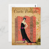  Vlapper Vrouw in het zwart Ventilator Frans Briefkaart (Voorkant / Achterkant)