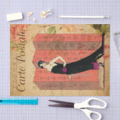 Vlapper Vrouw in het zwart Ventilator Frans Tissuepapier (Craft)