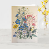  vlas en zuiver botanische illustratie kaart (Gele Bloem)