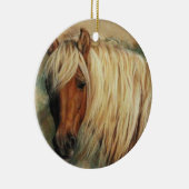 Vlasachtige Shetlandpony Keramisch Ornament (Rechts)