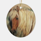 Vlasachtige Shetlandpony Keramisch Ornament (Links)