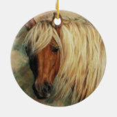Vlasachtige Shetlandpony Keramisch Ornament (Achterkant)