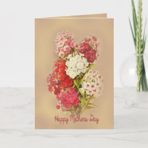 Vlasbloemen Bloem Vintage Gelukkige Moederdag Kaart