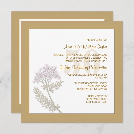 Vlasmarkt Vierkant Uitnodiging (Voorkant / Achterkant)