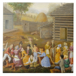 Vlasstaafbij, 1885 (olie op het aantikken van de b tegeltje