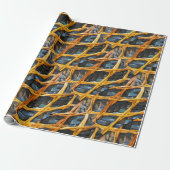 Vlaswemmandje van aotearoa Nieuw-Zeeland Blauw Cadeaupapier (Uitgerold)