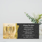 Vlat-uitstraling van het nieuwjaarsfeest kaart (Staand voorkant)