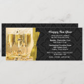 Vlat-uitstraling van het nieuwjaarsfeest kaart (Voorkant / Achterkant)