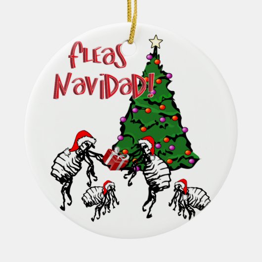 VLEAS NAVIDAD - Kerstmis en kerstboom Keramisch Ornament (Voorkant)