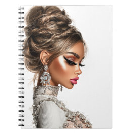 Vlecht Elegantie Glam Meisje Spiraal Foto Notitieb Notitieboek