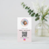 Vlecht haar 6 foto feed grid social media QR-code Visitekaartje (Staand voorkant)