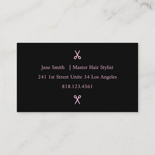 Vlecht Haar Hot Pink Visitekaartje (Achterkant)