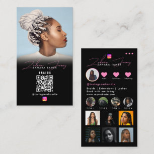 Vlecht Haar Sociale Foto Raster Sociale Media QR C Visitekaartje
