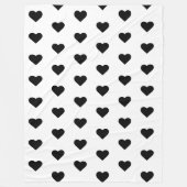 Vlechtbladerzwart hart op wit fleece deken (Voorkant)