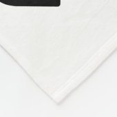 Vlechtbladerzwart hart op wit fleece deken (Hoek)