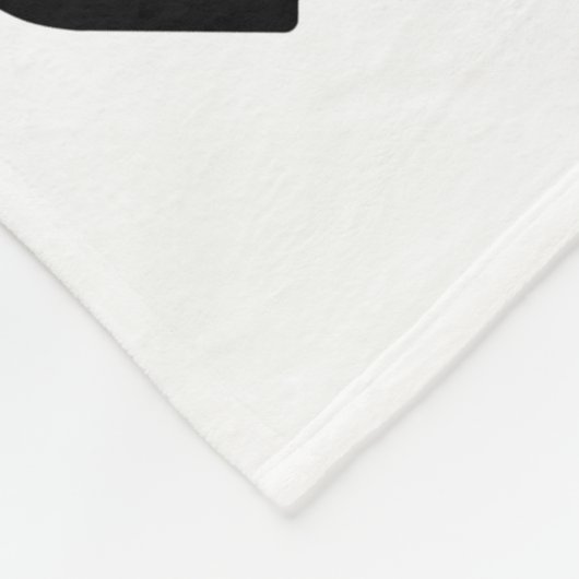 Vlechtbladerzwart hart op wit fleece deken (Hoek)