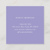 Vlechten Fotocollage Lila Vierkante Visitekaartje (Achterkant)