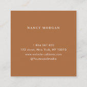 Vlechten Fotocollage Terracotta Vierkante Visitekaartje (Achterkant)