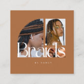 Vlechten Fotocollage Terracotta Vierkante Visitekaartje (Voorkant)