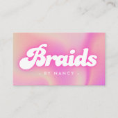 Vlechten Groovy Retro Pink Visitekaartje (Voorkant)