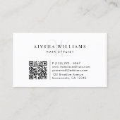 Vlechten Haar Stylist Modern Minimaal Visitekaartje (Achterkant)